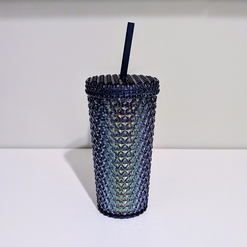 Your Zone BPA Free Acrylic Textured Tumbler with Straw, 16 oz